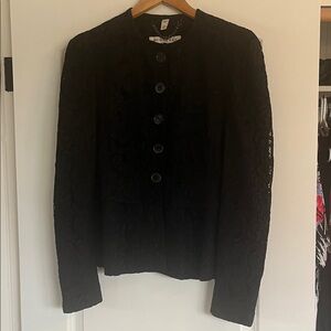 Burberry Black Women's Lace Peplum Blazer